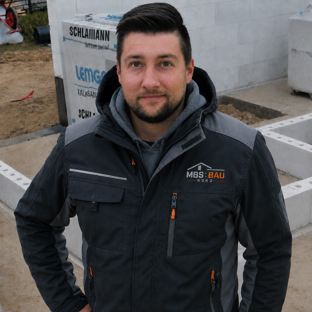 Maik Bischof auf einer Baustelle